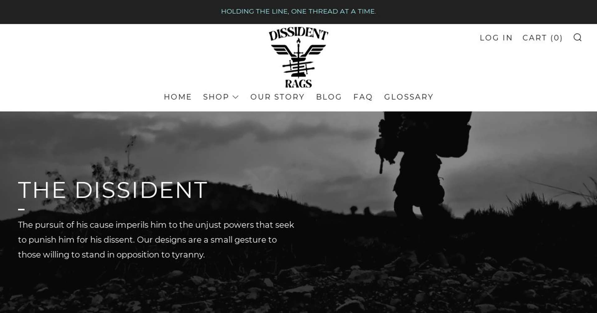 Screenshot of https://www.dissidentrags.com/