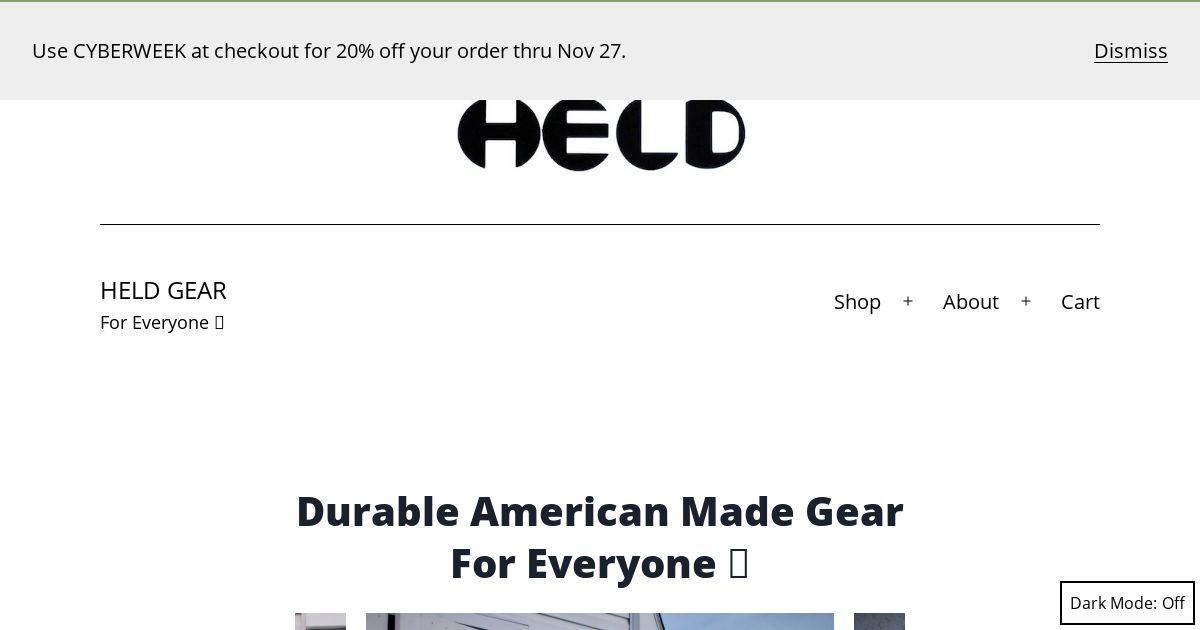 Screenshot of https://www.heldgear.com/