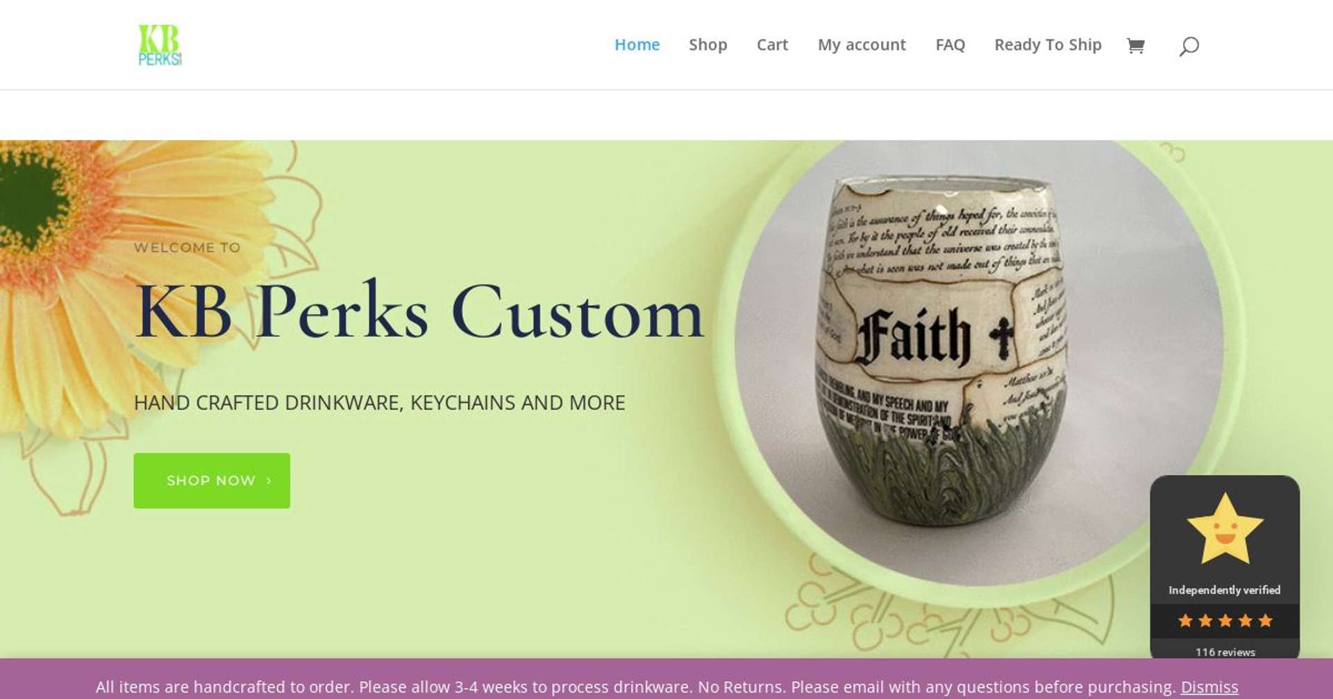 Screenshot of https://kbperkscustom.com/