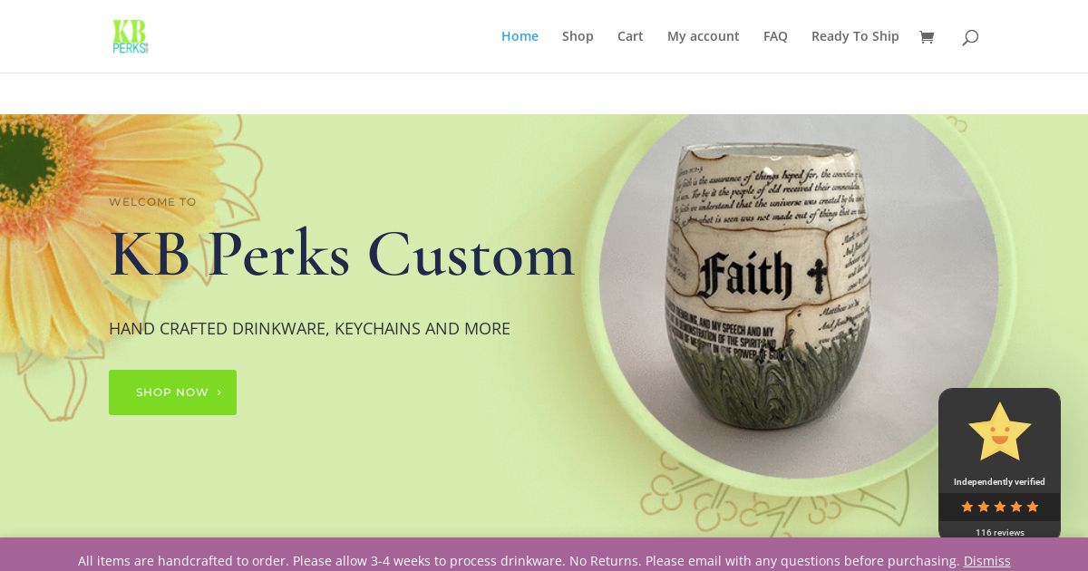 Screenshot of https://kbperkscustom.com/